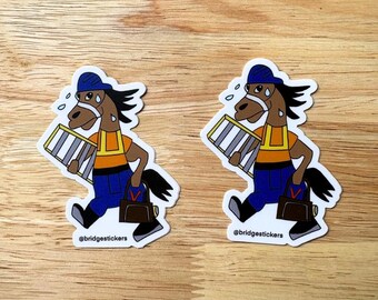 Pegatina divertida de trabajador (paquete de 2): Calcomanía de trabajador de la construcción