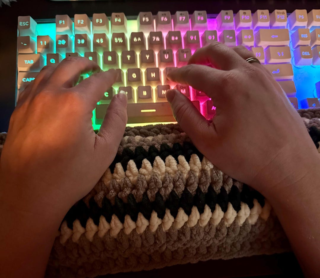 Handcrafted Crochet Wrist Rest – Ergonomic Keyboard & Mouse Support ...