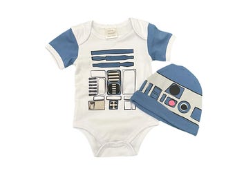 R2D2 Baby Onesie – Star Wars Inspired Baby Shower Gift, Cosplay Bodysuit