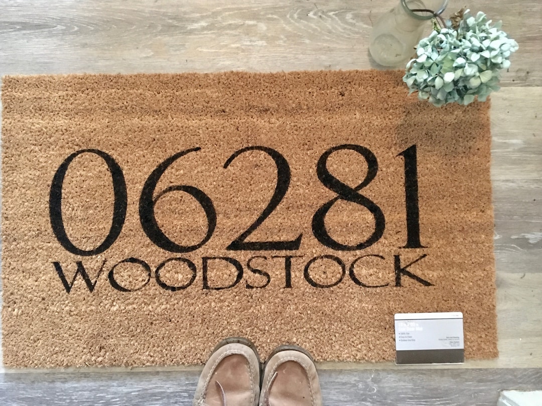 Woodstock CT Zip Code & TOWN Coir Door Mat 18x30 Etsy.de