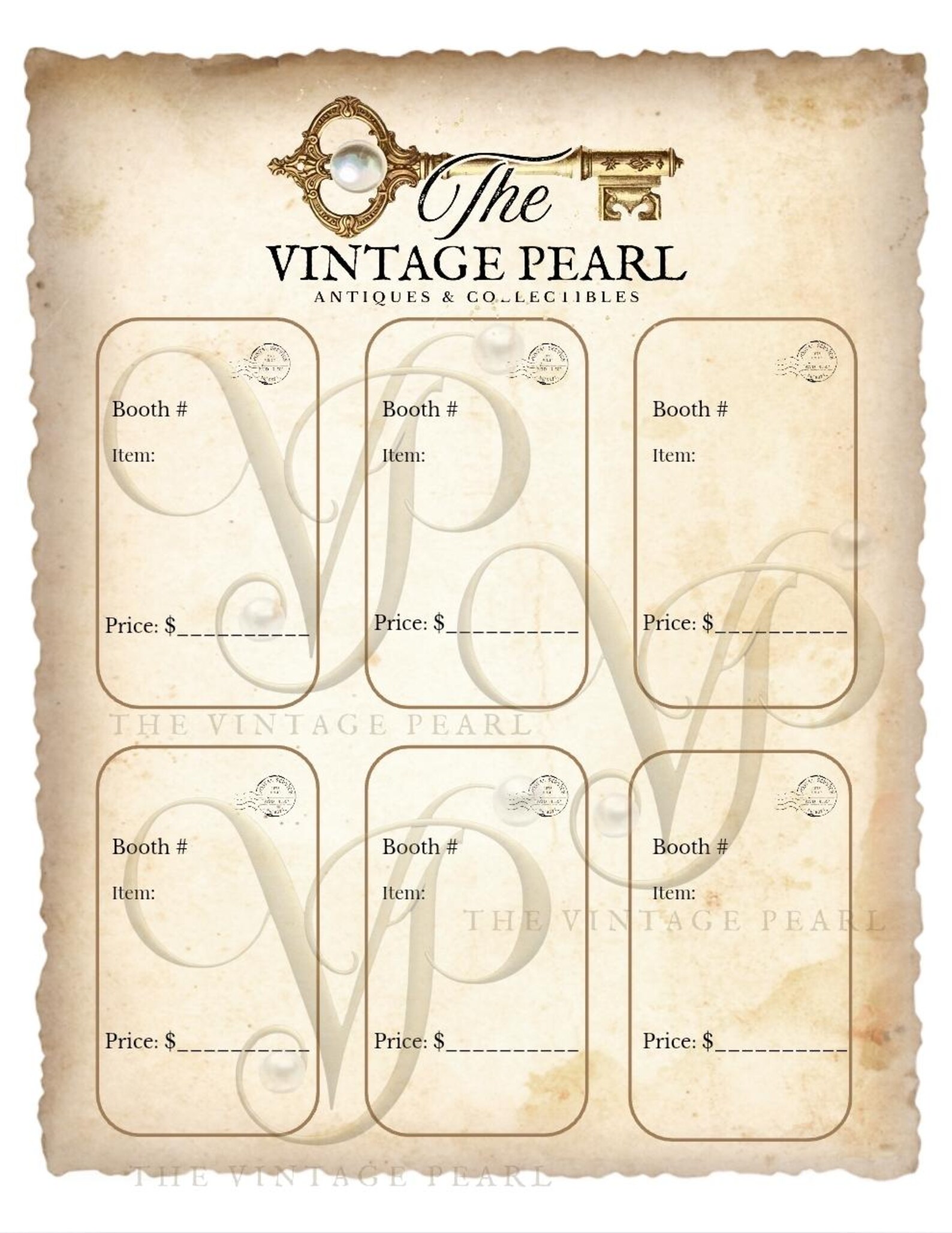 Vintage Postal Price Tags: Printable Antique Style Labels (PDF Download ...