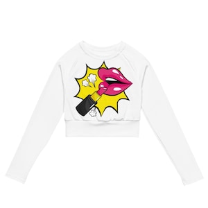 Recycled long-sleeve crop top