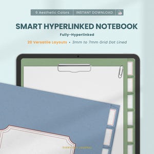 Blocco note digitale per Goodnotes: 20 layout minimalisti con griglia a punti da 3 mm a 7 mm e carta a righe