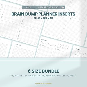 Brain Dump Planner Inserts Bundle, Mental Declutter Template (Digital Download)