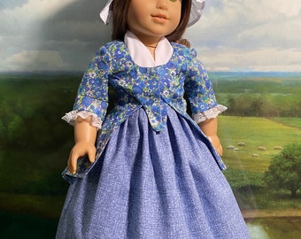 Colonial  Caraco Jacket, Petticoat, and Fichu for 18 Inch Dolls