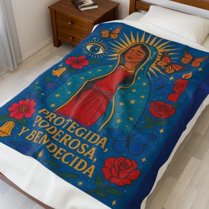 La Virgin de la Guadalupe Blanket: Latina