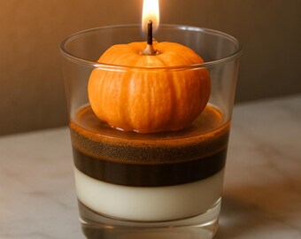 Halloween Pumpkin Candle | Spooky Fall Candle in Glass | Handmade Autumn Decor