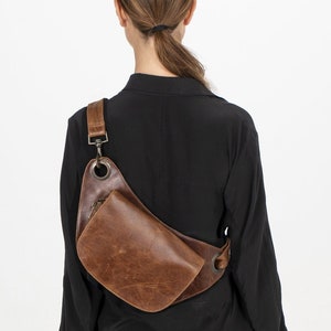 Bolso de Cadera piel, Riñonera piel marron, Bolso festival, Cartera crossbody, Cartera pequeña, Riñonera vacaciones, Riñonera para viajar