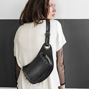 Bolso de Cadera piel, Riñonera piel marron, Bolso festival, Cartera crossbody, Cartera pequeña, Riñonera vacaciones, Riñonera para viajar