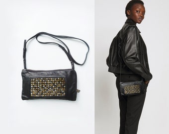 Studded Leather Crossbody Phone Purse: Punk Style Night Out Bag