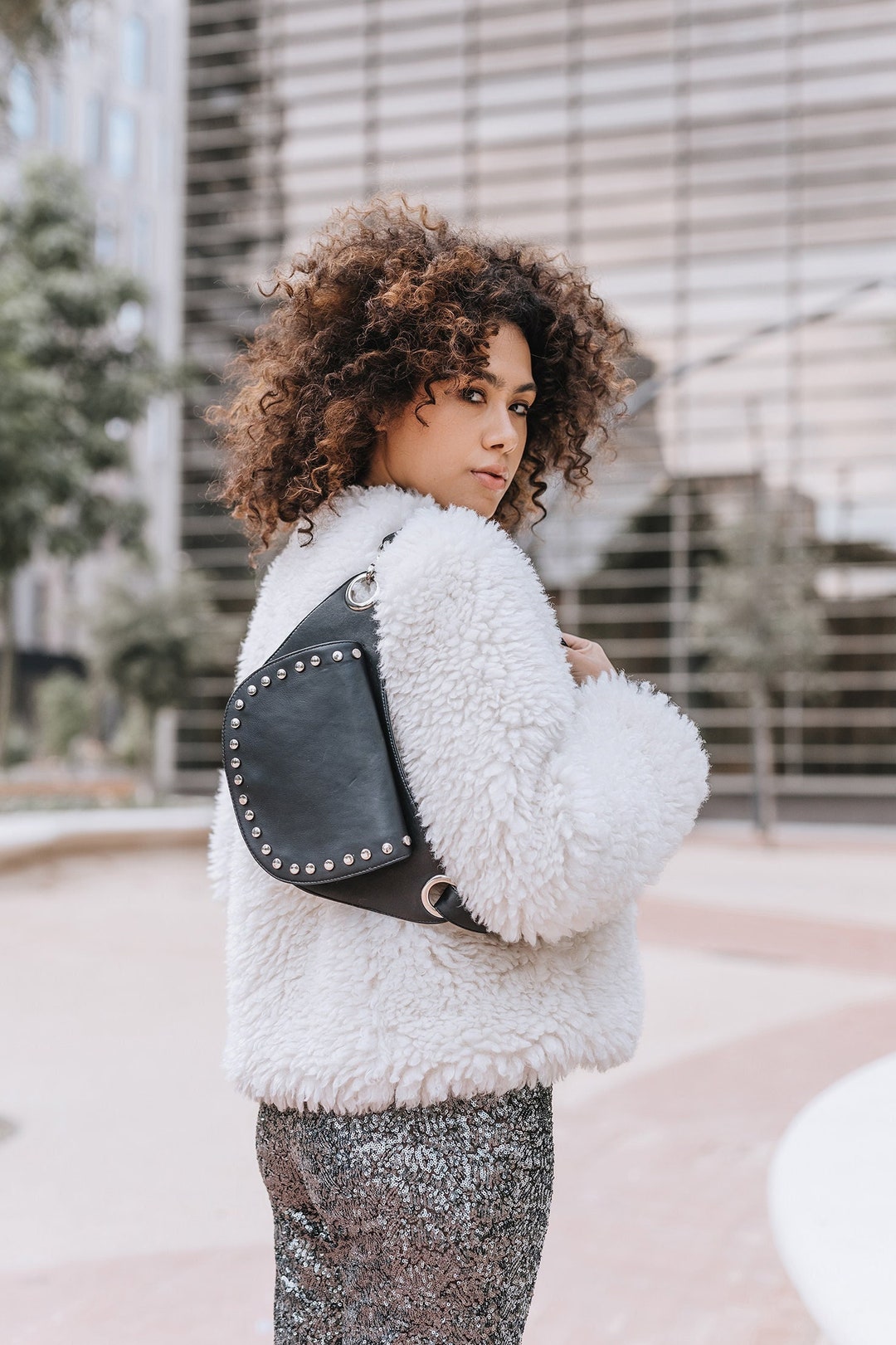 Minimalist Leather Crossbody Bag Long Strap Shoulder Bag Etsy