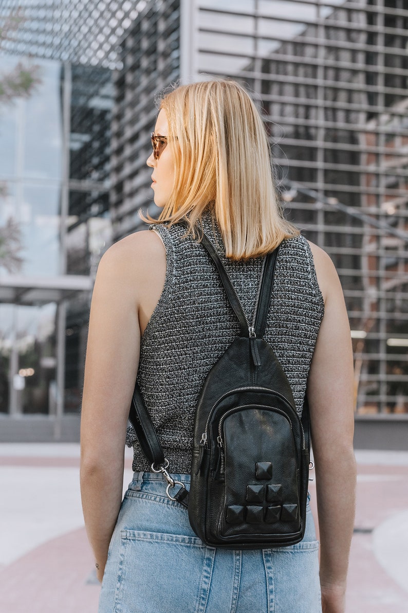 Mini Pebbled Leather Backpack: Festival Party Edgy Style - Etsy