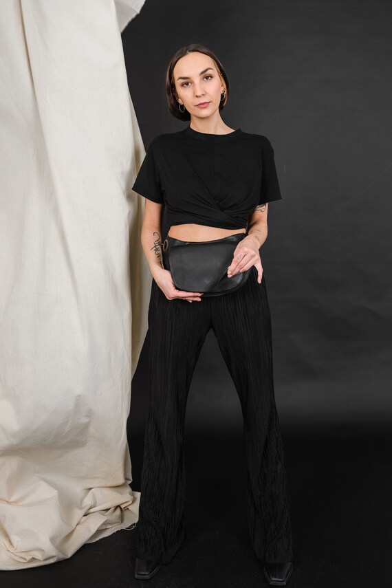 Stylish Fanny Pack Black Leather Trendy Fanny Pack Women s Belt