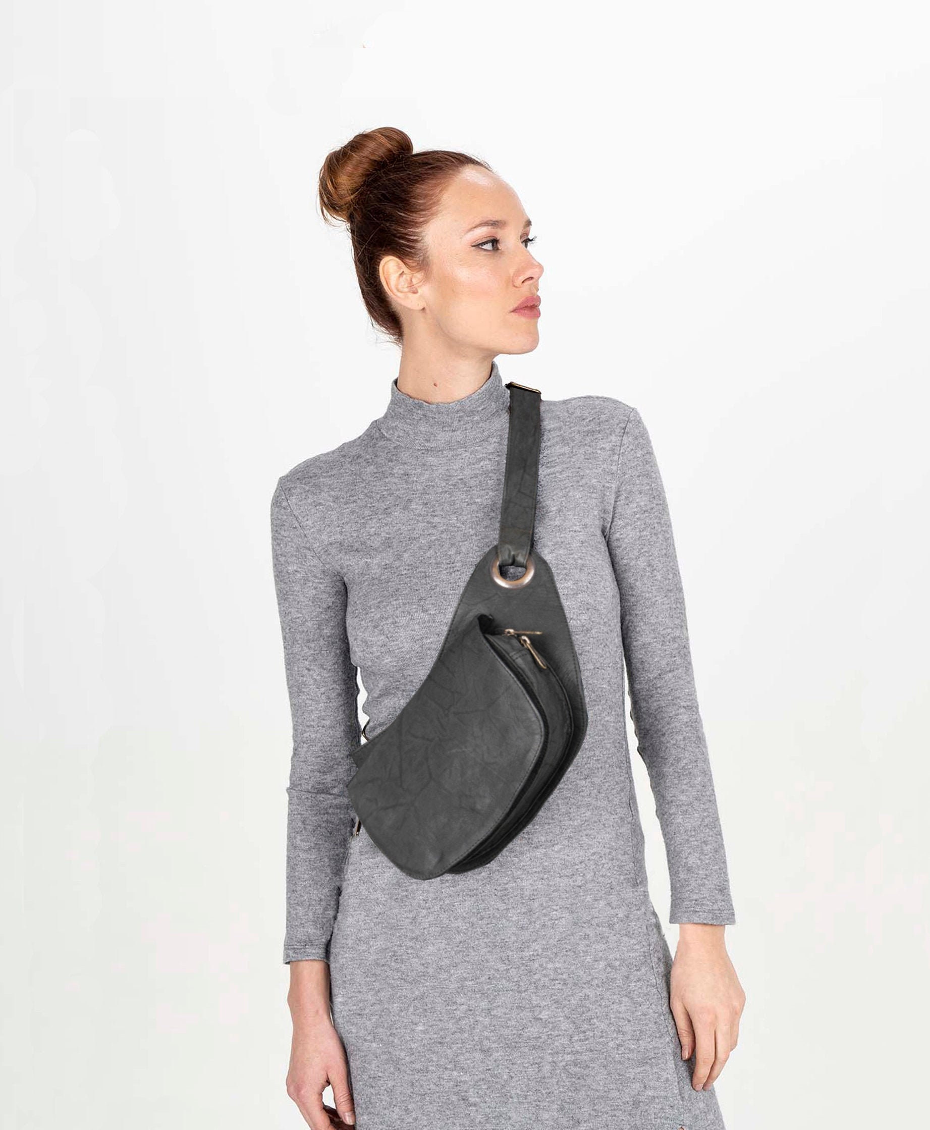 Buy HIS & HERS Classic Flap Sling Bag In Grey | 6thStreet UAE