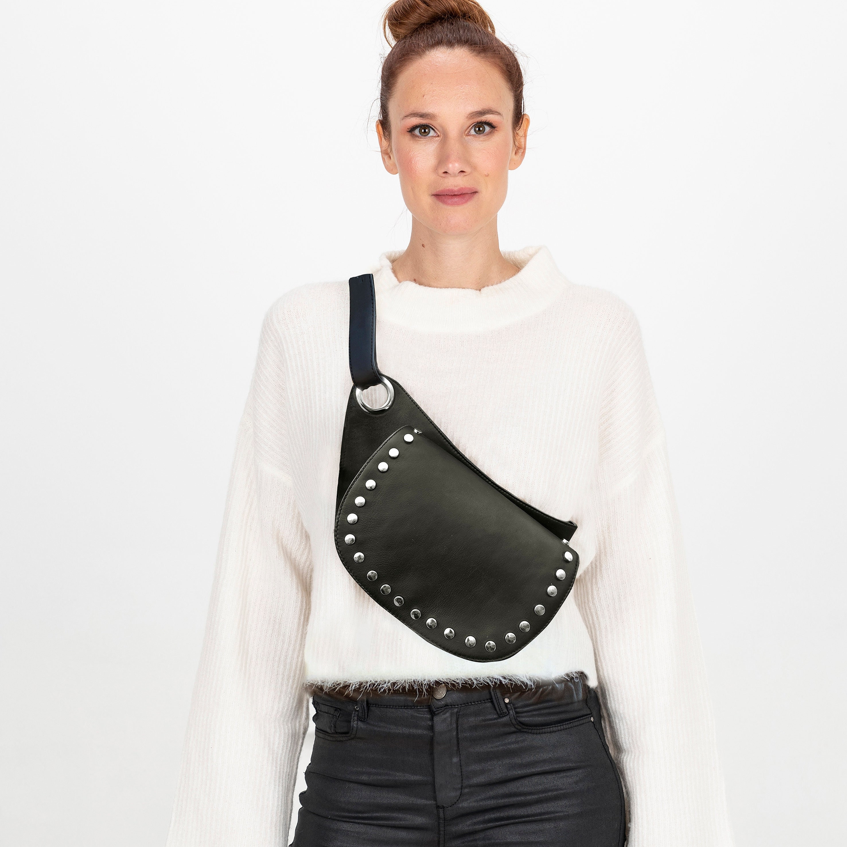 シルバー スタッズ パーティーバッグ スタッズ」に該当するレディースのトートバッグ（シルバー/銀色