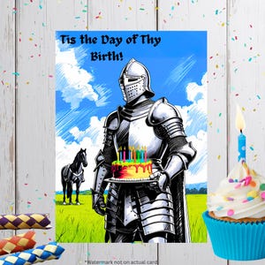 Funny Knight Birthday Card: Medieval Humor Gift