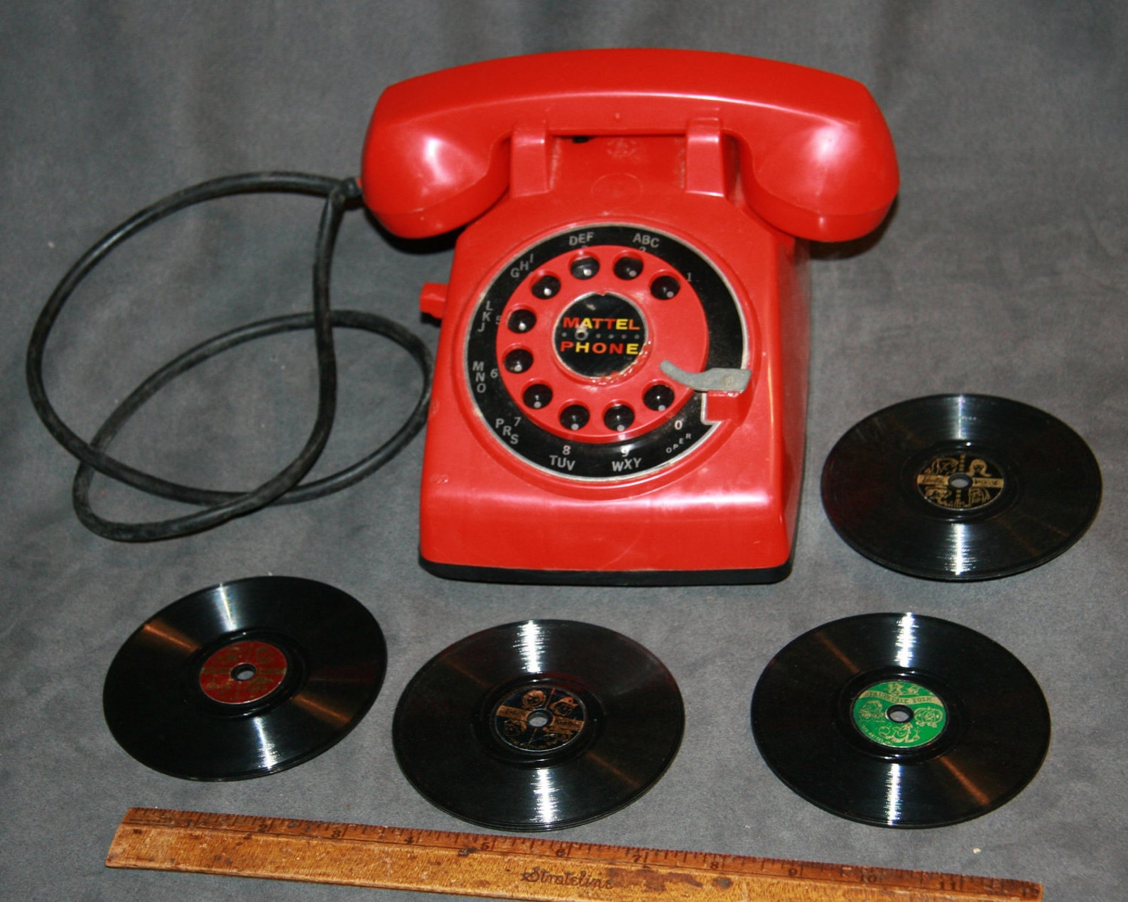 Circa 1965 1960s Mattel O Phone Toy with four records Barbie Etsy