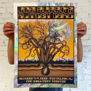Joe Russo’s Almost Dead JRAD Concert Poster on Rainbow Swirl Foil, Montclair, NJ