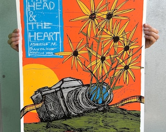 The Head and The Heart Concert Poster, Asheville NC