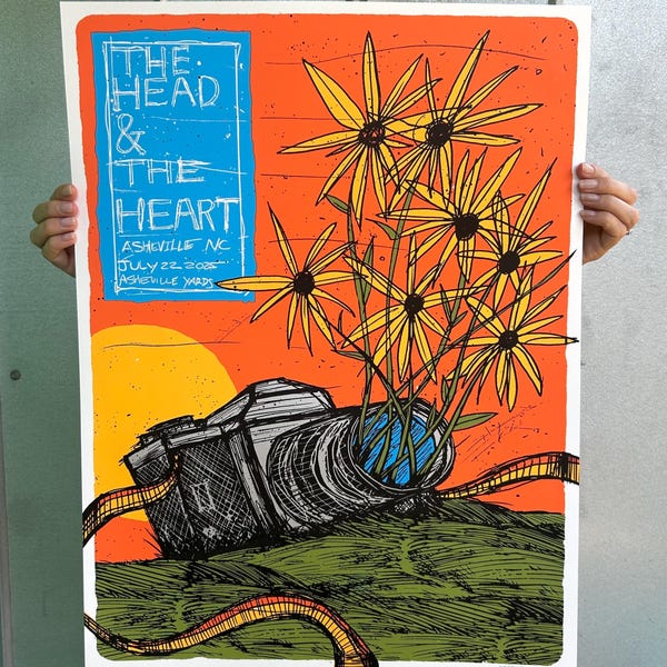 The Head and The Heart Concert Poster, Asheville NC
