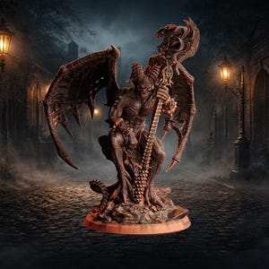 Miniatura de terror de Señor Demonio / Figura de resina de Halloween / Monstruo diabólico Hellspawn para D&D, Pathfinder, Wargaming y coleccionistas