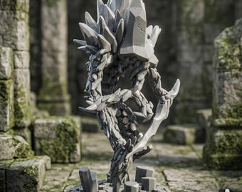 Crystal Golem Miniature 28mm 32mm 54mm 75mm 6 Inch Fantasy Resin Elemental Figure