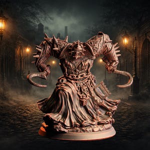 Medieval Hellraiser Horror Miniature | Hooked Demon Resin Figure | Halloween D&D RPG Villain Collectible