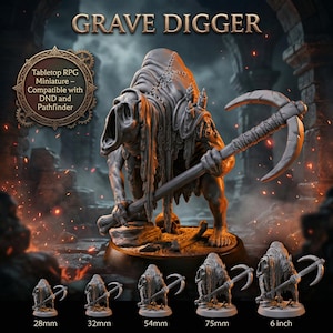 Hooded Executioner Horror Miniature 28mm 32mm 54mm 75mm 6 Inch Dark Fantasy Reaper Figure