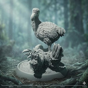 Miniatura de pájaro dodo, animal fantástico, compañero, familiar, juego de rol de mesa, criatura, 32 mm, 75 mm, 6,5 pulgadas, miniatura de coleccionista