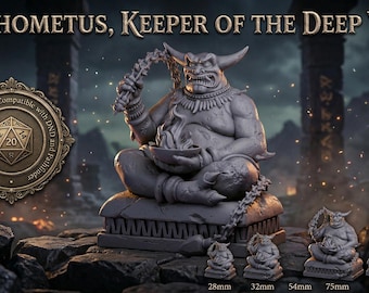 Chained Demon Idol Miniature – Infernal Ritual Guardian Tabletop Figure – 28mm 32mm 54mm 75mm 6 Inch Collectible Statue