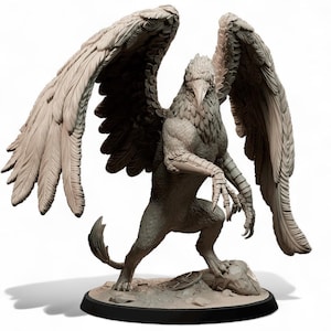 Miniature Griffon Viking | Figurine en résine de bête mythique nordique pour RPG de table, D&D, Pathfinder, jeux de guerre | Non peint 28/32/75 mm, 6,5 pouces