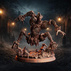 Miniatura de terror medieval de Pennywise / Monstruo araña payaso espeluznante / Figura de resina de Halloween para D&D y coleccionistas