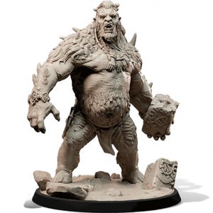 Miniature géante en pierre viking | Norse Jötunn Warlord Warlord en résine pour RPG de table, D&D, Pathfinder | Figurine non peinte de 28/32/75 mm, 6,5 pouces