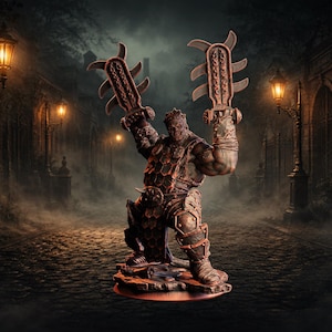 Miniatura de terror de Leatherface / Figura de carnicero medieval con motosierra / Miniatura de resina de Halloween para D&D, Pathfinder y coleccionistas