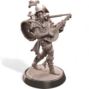 Figura de resina de un bardo de One Man Band en miniatura/juego de rol de mesa de fantasía para DnD Pathfinder, músico, héroe, miniaturas, pintura, estatua coleccionable