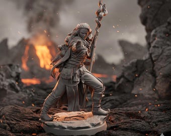 Feuer Magier Miniatur Zauberer Zauberer DnD Figur 32 mm 75 mm 6 Zoll Harz Hexer Fantasy Rollenspiel Pathfinder Mini