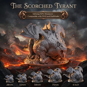 Gluttonous Hoard Dragon Miniature Dark Fantasy Resin Monster for Tabletop RPG DnD 28mm 32mm 54mm 75mm 6in