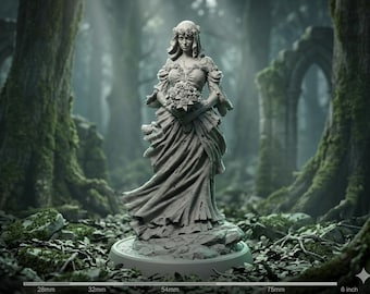 Undead Bride Miniature Ghostly Wedding Resin Figure Haunted Bride Gothic Horror DND NPC 32mm 75mm 6 Inch