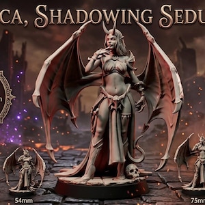 Succubus Demon Queen Miniature – Bevingad Abyssal Temptress Bordsfigur – 28 mm 32 mm 54 mm 75 mm 6 Tum Samlarstaty
