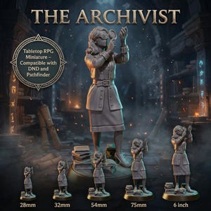 Arcane Investigator Miniature – Occult Scholar Resin Figure for D&D RPG (28mm-75mm)