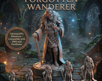 Victorian Arcane Scholar Miniature – Dark Gentleman Explorer Tabletop RPG Figure 28mm 32mm 54mm 75mm 6 Inch Statue