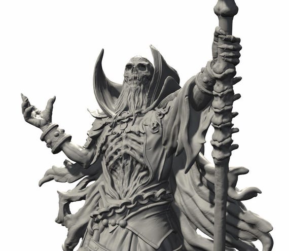 Lich Necromancer Miniature | Undead Spellcaster | Dark Fantasy RPG