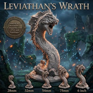 Large Abyssal Sea Leviathan Miniature 28mm 32mm Giant Ocean Monster