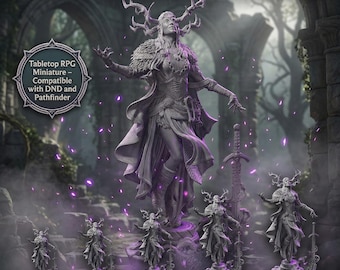 Hela Miniature – Norse Goddess of Death, Mythology Boss Monster for D&D, Pathfinder, RPG, Tabletop Wargames (28mm/32mm/75mm/6.5")