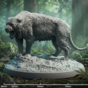 Savage Dire Tiger Miniature – Ferocious Fantasy Tiger Beast for D&D, RPGs  Display – 28mm 32mm 54mm 75mm 6-Inch Statue