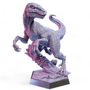 Raptor Dinosaur Miniature | Realistic Velociraptor Resin Figure with Base for Dioramas, Tabletop Gaming, or Collectors