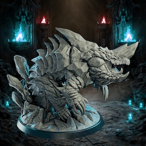 Underjordisk gruva Stenhudsdjur Miniatyr – Hartsstenmonster för D&D, RPG, Krigsspel, Fantasy Dungeon Encounter Figur