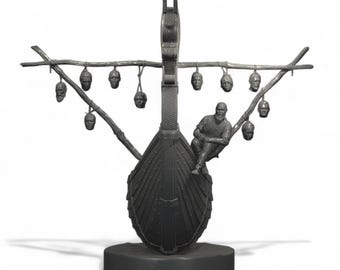 Ragnar Viking Ship Statue | Vikings TV Collectible | Norse Warrior Trophy Scene | Viking Revenge Sculpture | Resin Norse Display Art