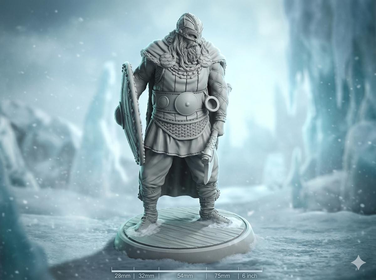 32mm haarn & Skjolnir Viking War 未塗装未組立 Viking Warrior Miniature – Nordic Axe Shield Fighter for Dnd RPG