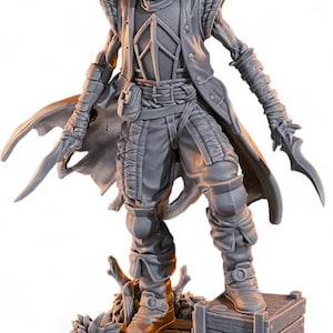 Masked Gunslinger Miniature | Dark Fantasy Cowboy Resin Model for D&D, Pathfinder, Wild West Campaigns Tabletop RPG Adventures